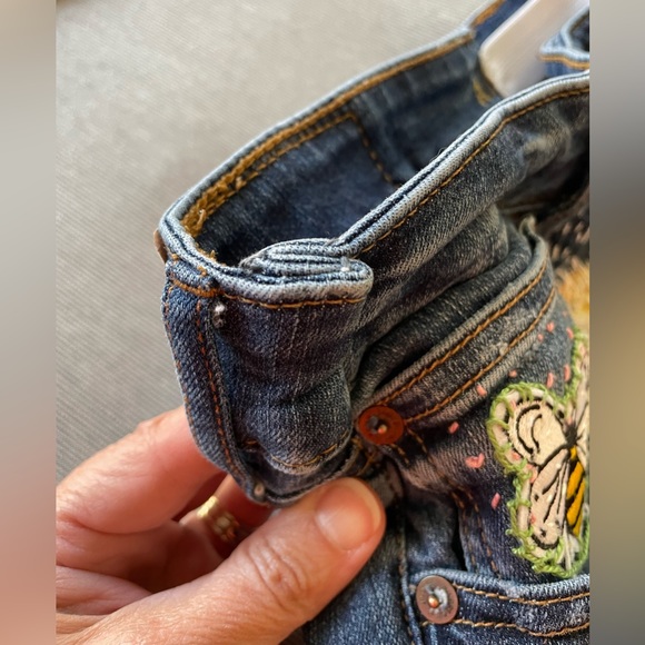 Custom Upcycled Jeans Sz 12 14 Patchwork Hand Embroidered Sashiko Boro - Picture 13 of 15